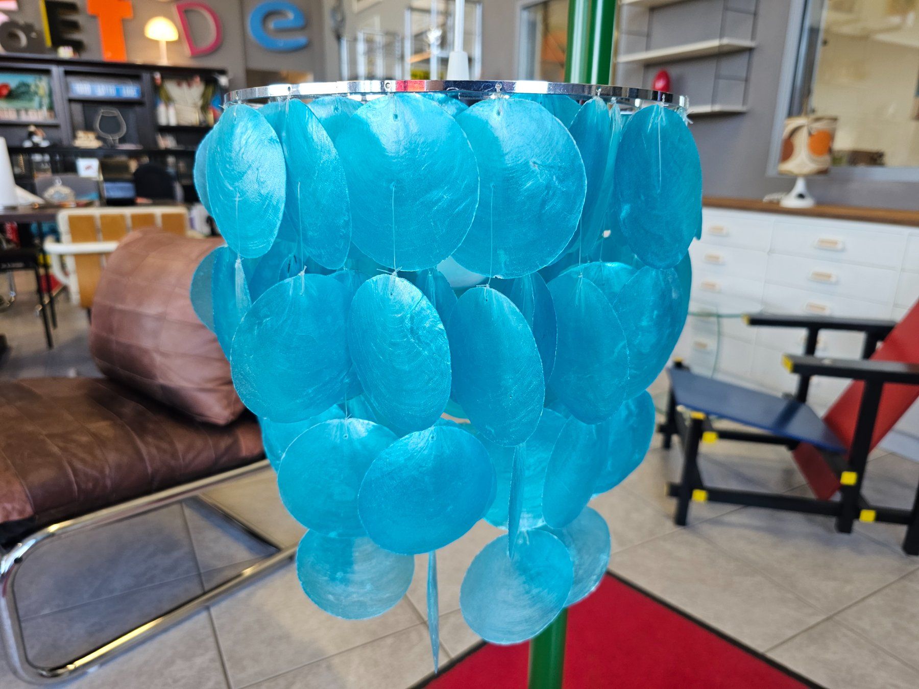 Lustres & lampes de plafonds: Perlmutt - Shell Hängelampe Hängeleuchte Pendelleuchte blau – D'occasion à Nottwil par Wondewa-Shop 5