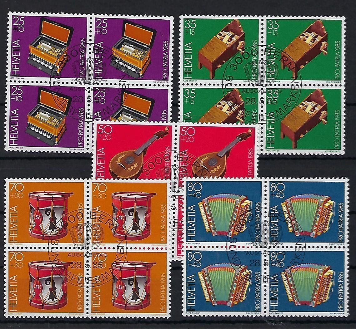 Alle Briefmarken: 1985 Pro Patria Viererblocks ET.     9850 – Gebraucht aus Lunden von Animus999