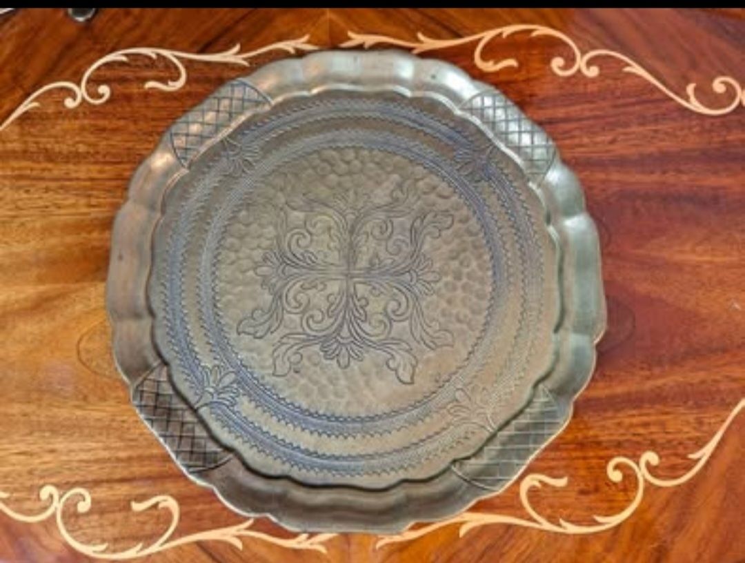 Piatti: Jugendstil Wandteller Messing Antik Zierteller – Usato da Steffisburg venduto da ZeitReise_ 3