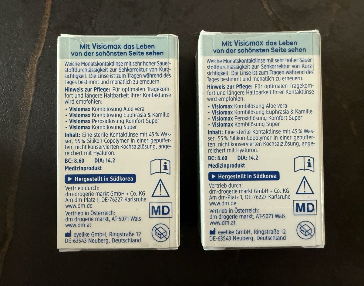 Lenti a contatto: Visomax Monatslinsen -2.50 Dioptrien, 2 Packungen NEU – Nuovo e nell'imballaggio originale da Muri AG venduto da Hawaiiandream 1