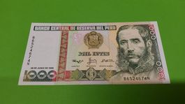 Peru 1000 Intis Banknote, Jahr 1988, Seltenes Sammlerstück!