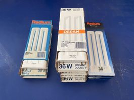 9 Leuchtmittel Osram & Radium Dulux F (827 & 840)