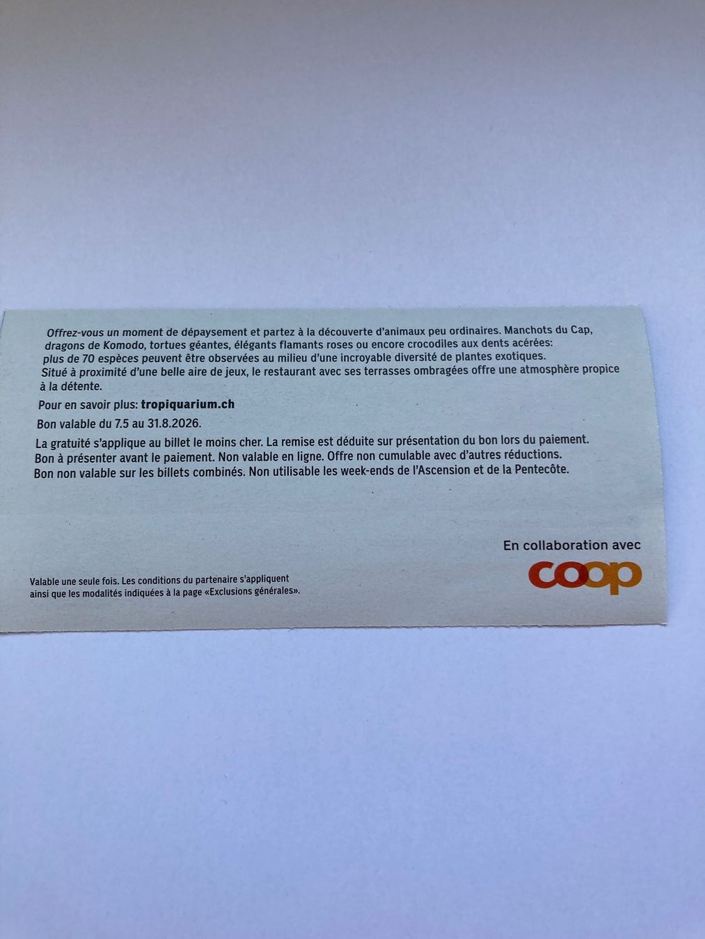 Buoni: Tropiquarium Servion – Nuovo (secondo la descrizione) da Bressaucourt venduto da lilitisha 1