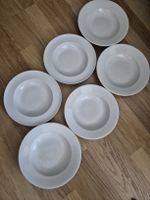 6 Suppenteller / Pastateller, weiss, zeitloses Design