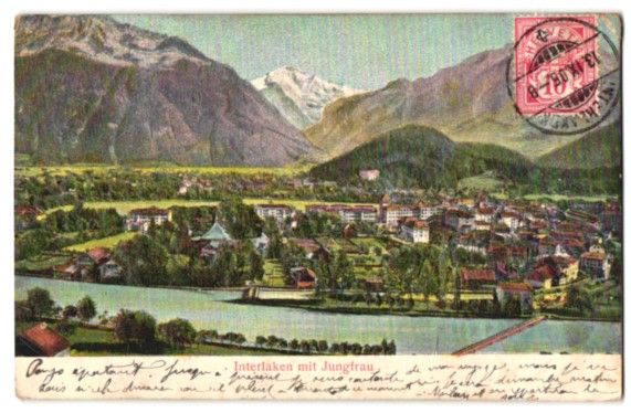 Ansichtskarten: Relief-AK Interlaken, Gesamtansicht mit  – Gebraucht aus Berlin von bartko-reher
