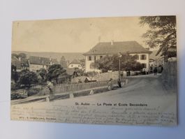 Ansichtskarte St. Aubin Post Schule gelaufen 1901 NE Box