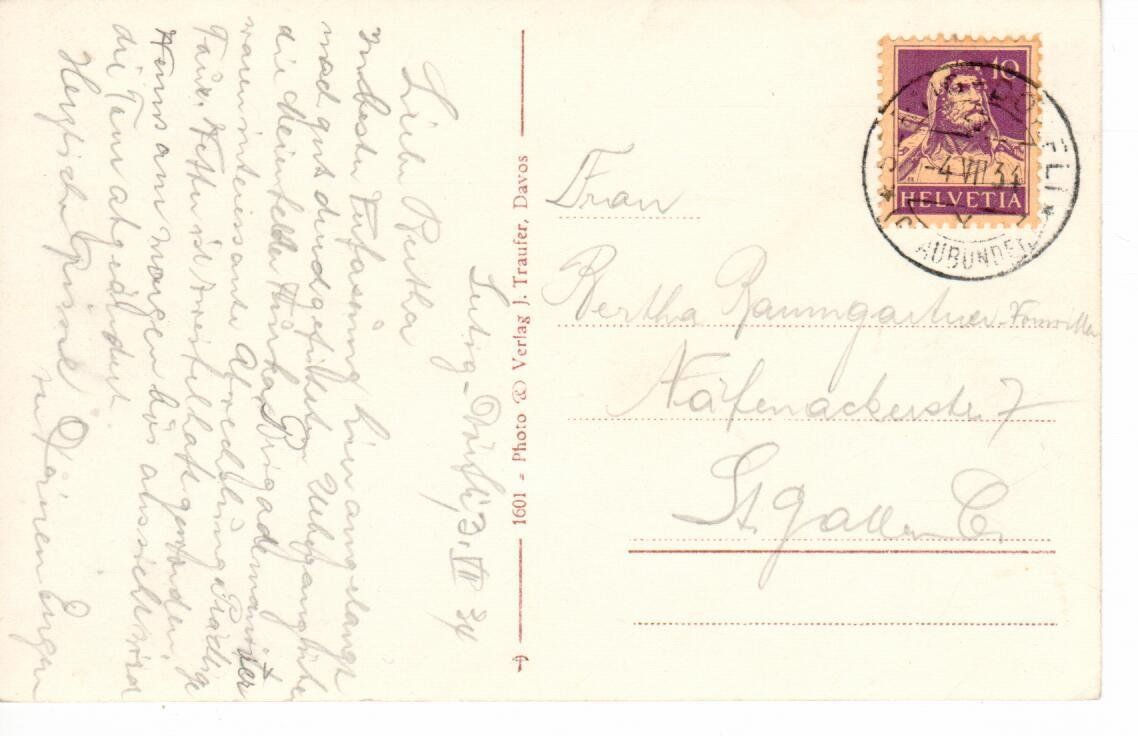 Cartes postales: Davos Sertig Dörfli 1934 – D'occasion à Wolhusen par Curver9 1