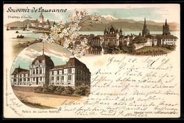 Litho Lausanne, Chateau d'Ouchy, Palais 