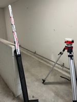 Nivellier Messlatte Alu 5m1 Ausziehbar mit Etui  Neu