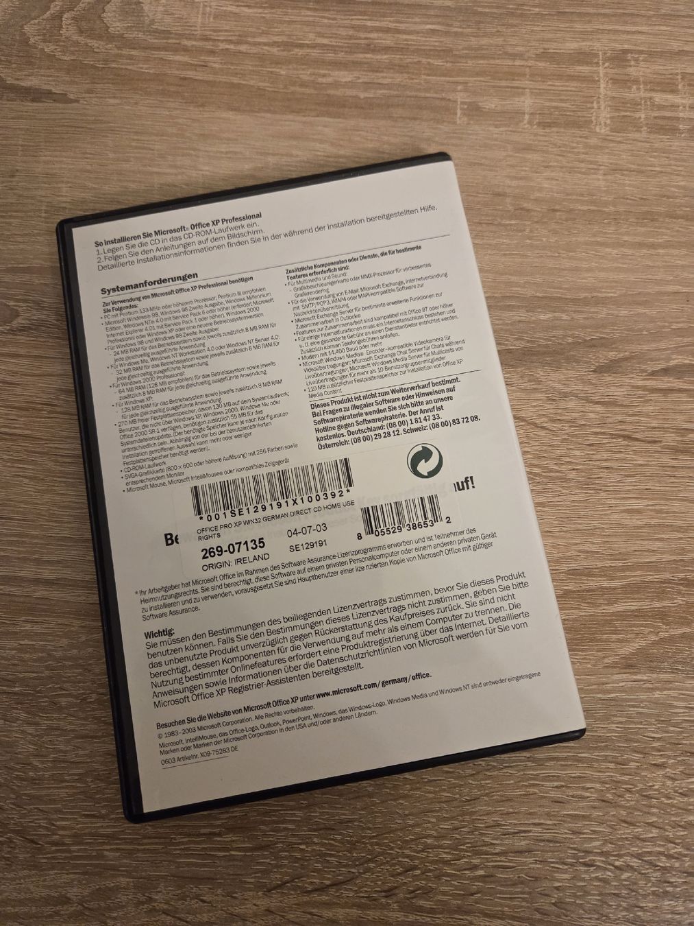 Microsoft Software: Microsoft Office XP Professional Software – Gebraucht aus Wauwil von seriously3 2