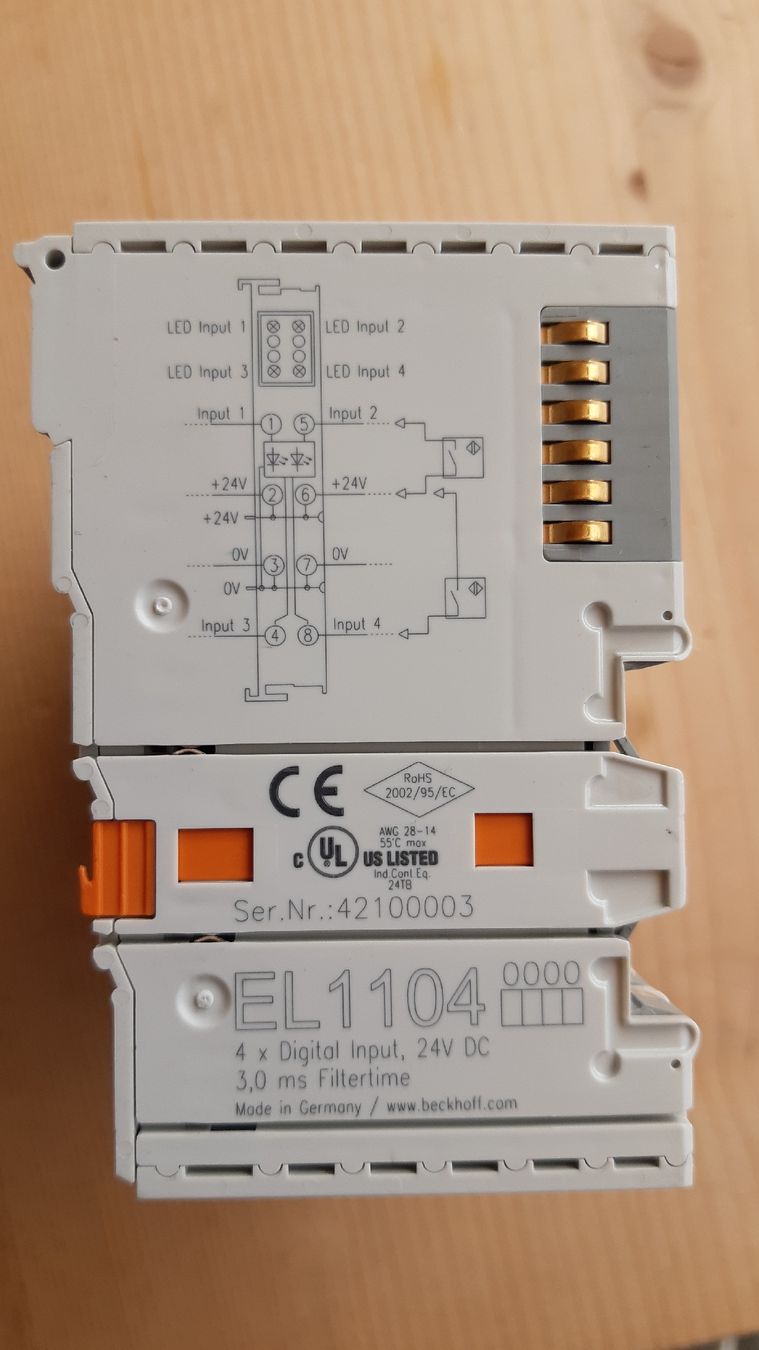 Beckhoff Componenti elettronici: Beckhoff EL1104, 4x Digital Input, 24V DC – Usato da Oey venduto da Parkplatzbrocki