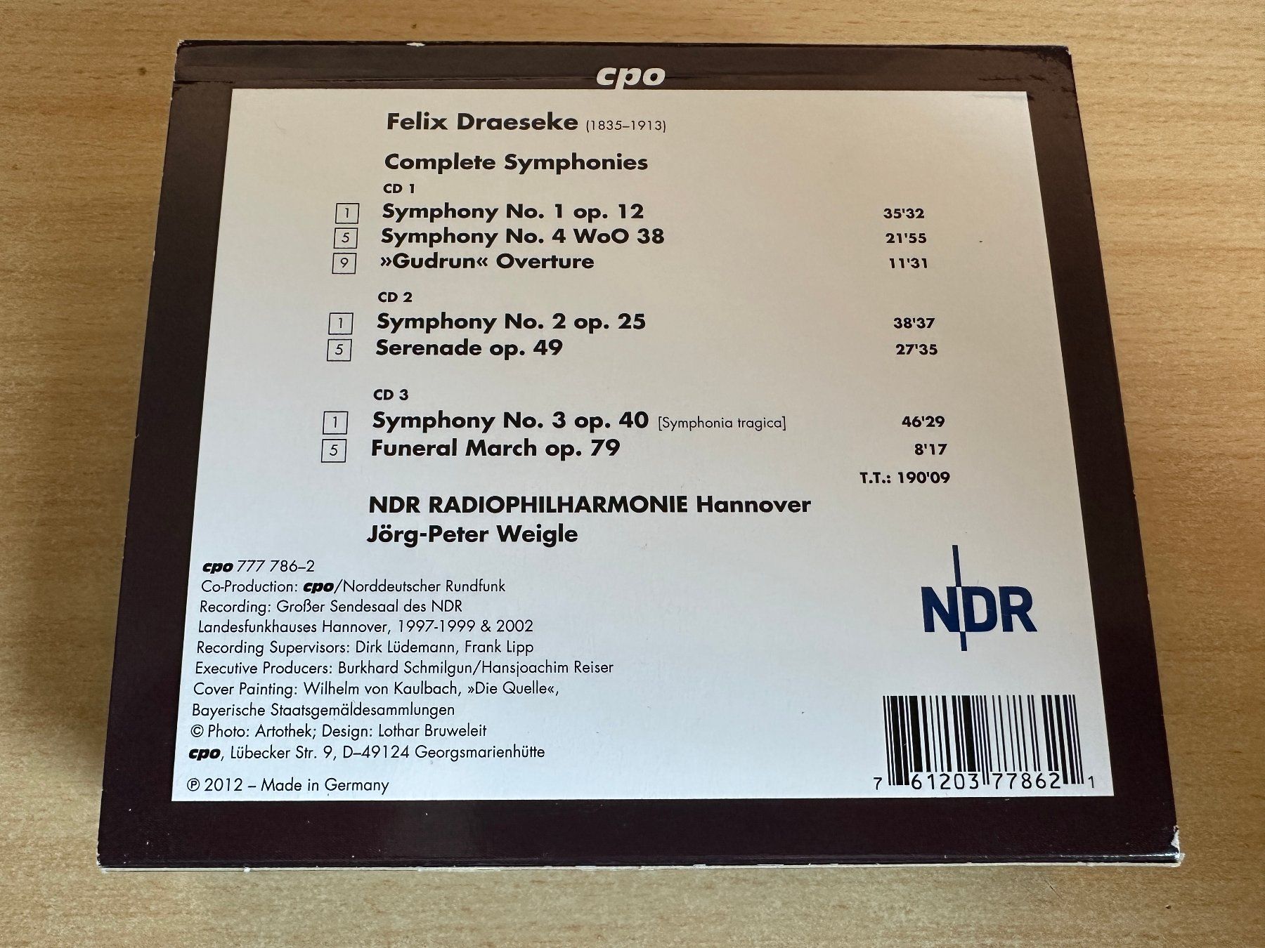 CDs: Felix Draeseke – Complete Symphonies - 3 CD – D'occasion à Rikon im Tösstal par Alpenmutz 1