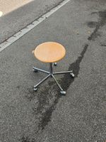 Hocker mit Rollen Holz Chrom höhenverstellbar gebraucht