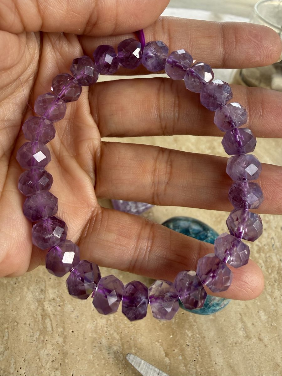 Armbänder & -reifen: Amethyst Armband facettiert 8mm, Echte Edelstein-Perlen – Neu (gemäss Beschreibung) aus Jegenstorf von SteinGlanz 2