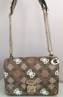 Guess Umhänge-/Schultertasche, braun-rosa-beige