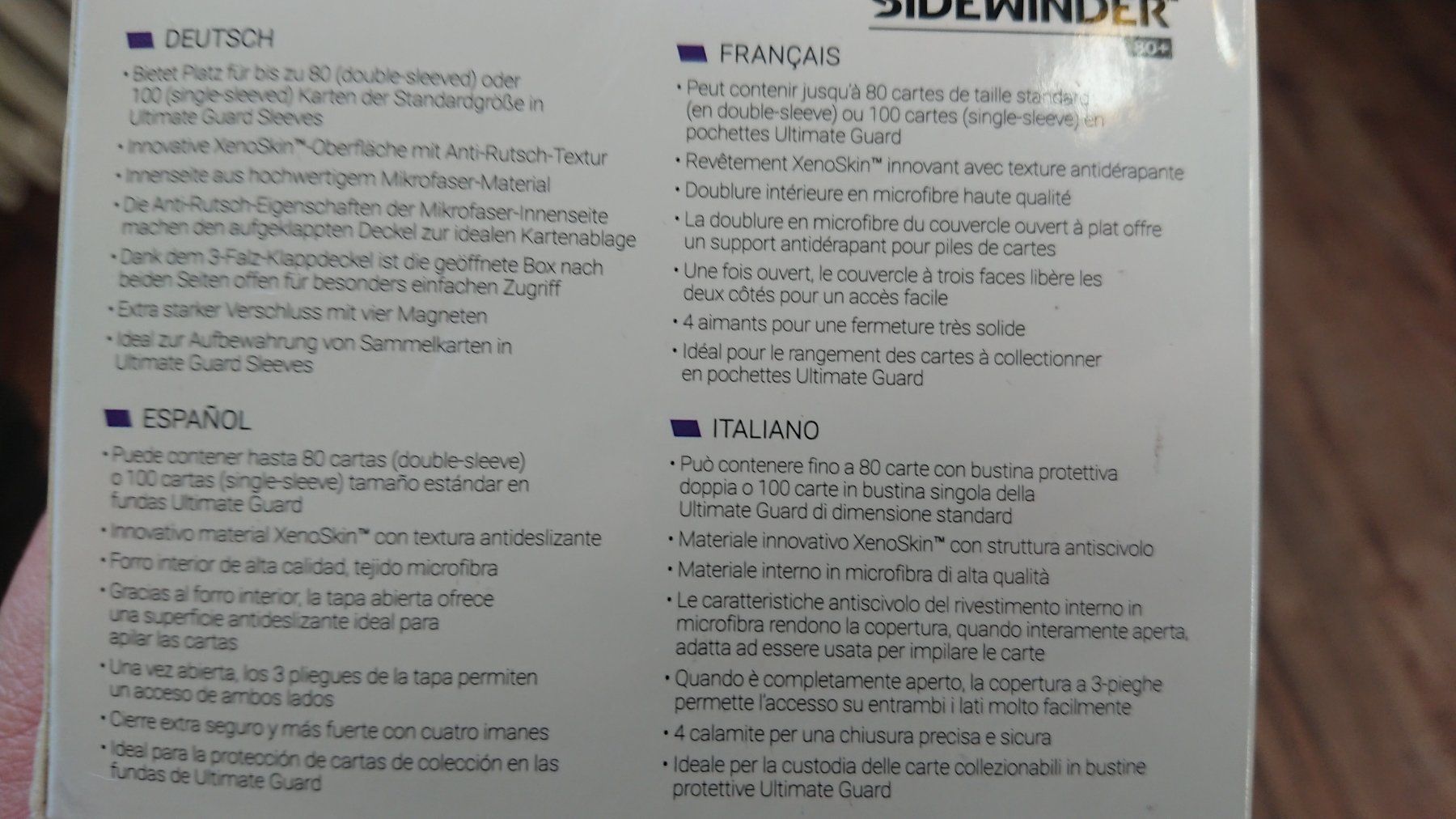 Carte collezionabili: Sidewinder 80+ XenoSkin Ultimate Gard - Pokémon / Magic – Nuovo e nell'imballaggio originale da Farvagny-le-Grand venduto da LaCaverne 4