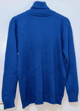 Maglione nuovo collo alto blu in cashmere taglia XXL 