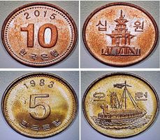 Südkorea 25 seltene Münzen