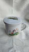 Tazza in ceramica fiorata con filtro e coperchio KGG