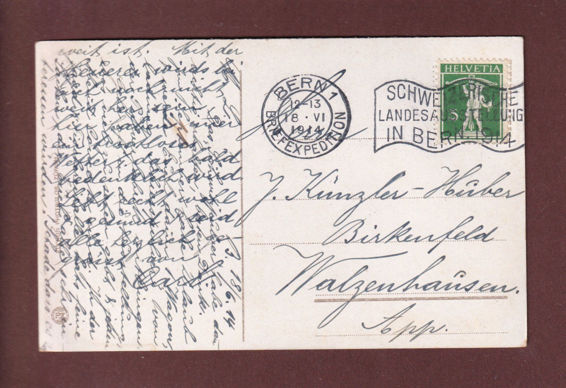 Cartoline postali: BERN - Kirchenfeldbrücke - Bundespalast - 1914 – Usato da Pully venduto da nicecards 1