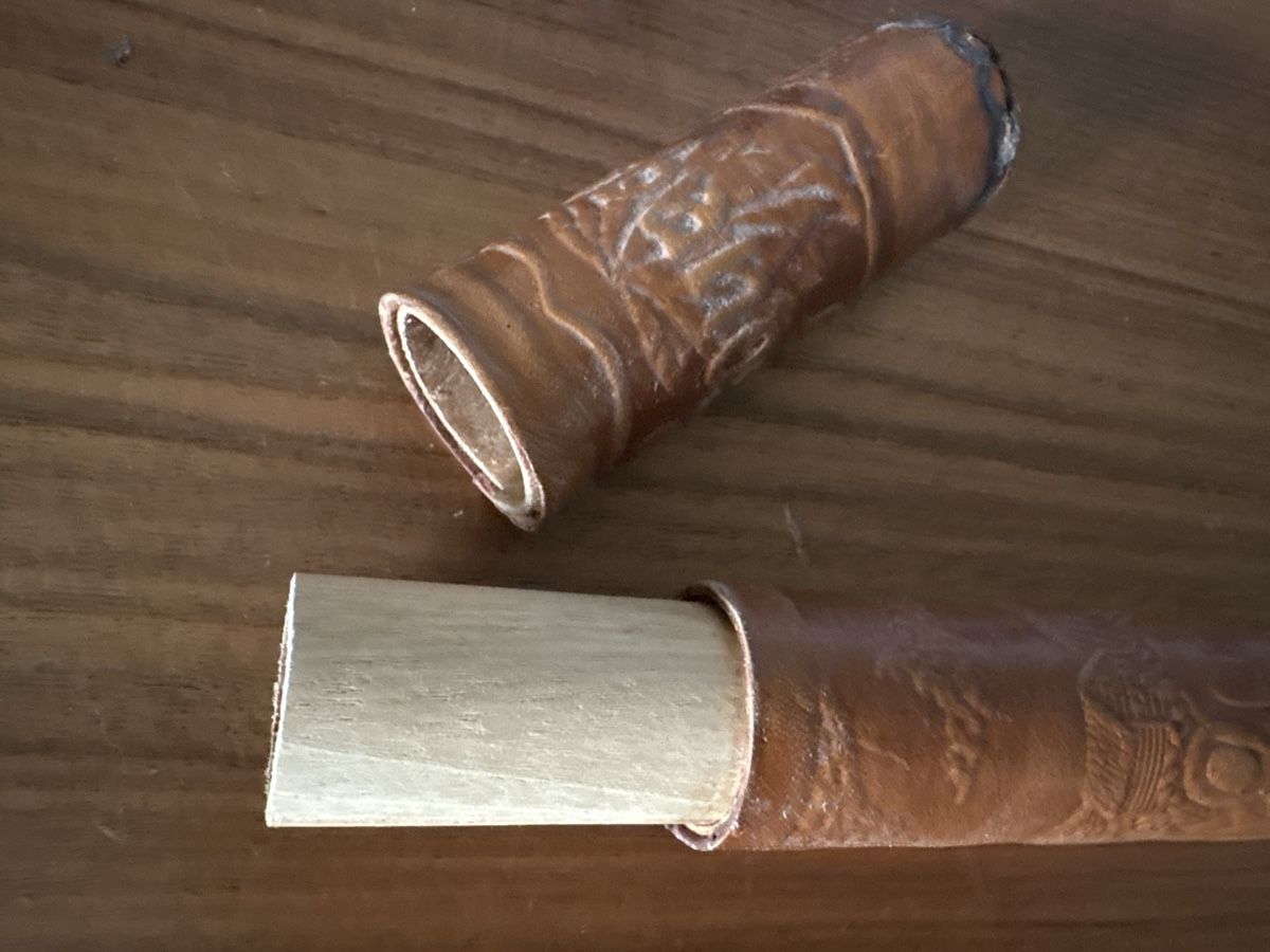 Sigari: Zuggaren Leder Etui, 21 cm lang – Usato da st.gallen venduto da Garagen_Verkauf 1