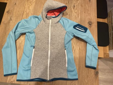 Ortovox Fleecejacke mit Kapuze blau grau guter Zustand