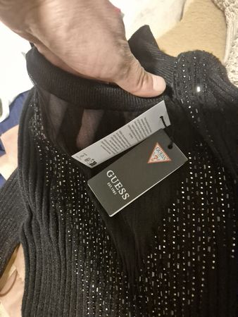 Guess Damen Pullover schwarz mit Glitzer Grösse M neu