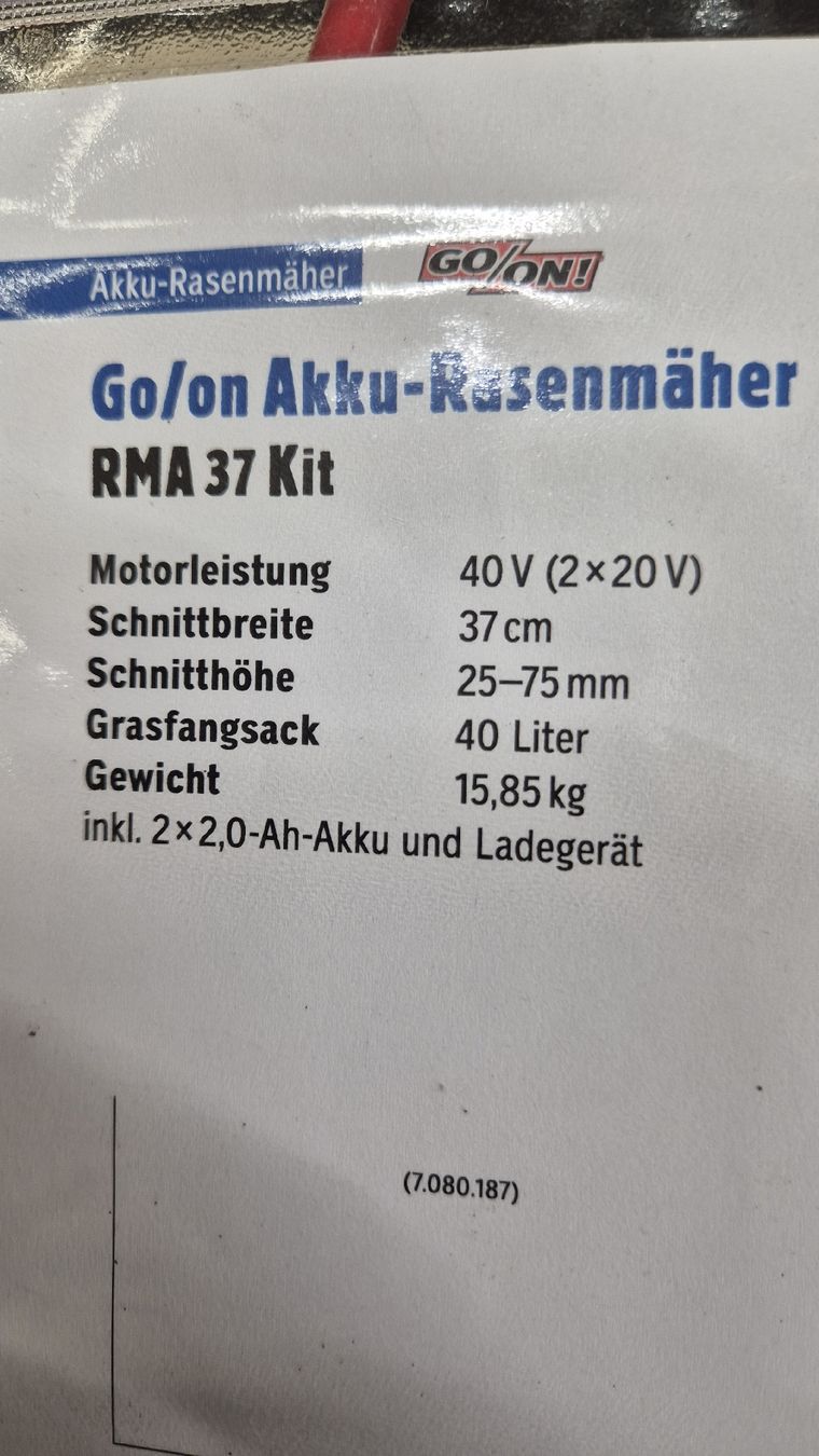 Rasenmäher: Akku Rasenmäher GO/ON – Neu und originalverpackt aus Gachnang von Gufri 2