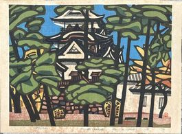Hashimoto Okiie (1892-1993) Mehrfarben-Holzschnitt gross