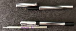 WATERMAN Set plume/feutre, modèle Facette(1970s), chromés