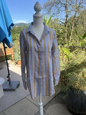 Cooles Robert Friedman Bluse Gr. S, blau/gelb, sehr leicht!