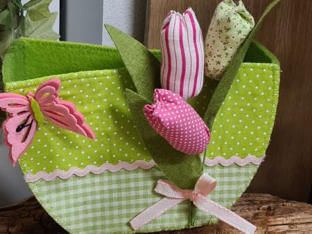 Ostern- Deko Filztasche/ Osterkorb, L21xB9xH14/18 cm