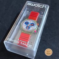 Swatch INSPYRAL SCG103 Chrono 1994 – Box & Papiere – läuft