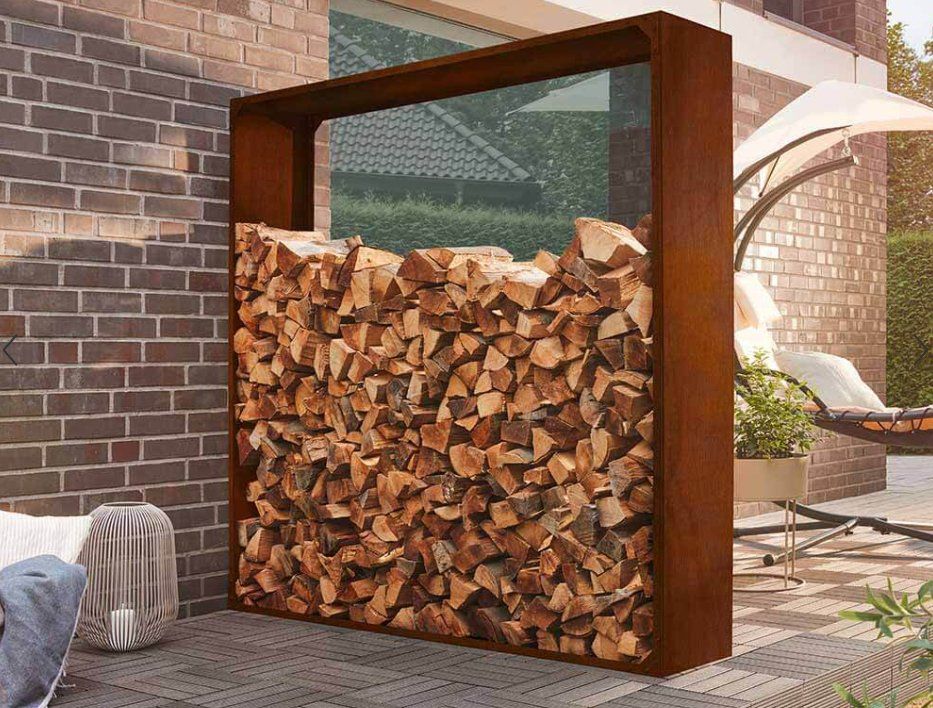 NEU - Holzregal Cortenstahl - 180x180x38cm - made in germany (Neu und ...