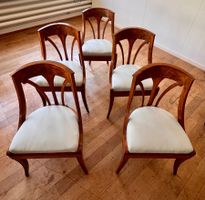 Set von 5 Biedermeier Gondelstühle, Schweiz, um 1820