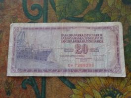YOUGOSLAVIE  20  Dinara  Billet