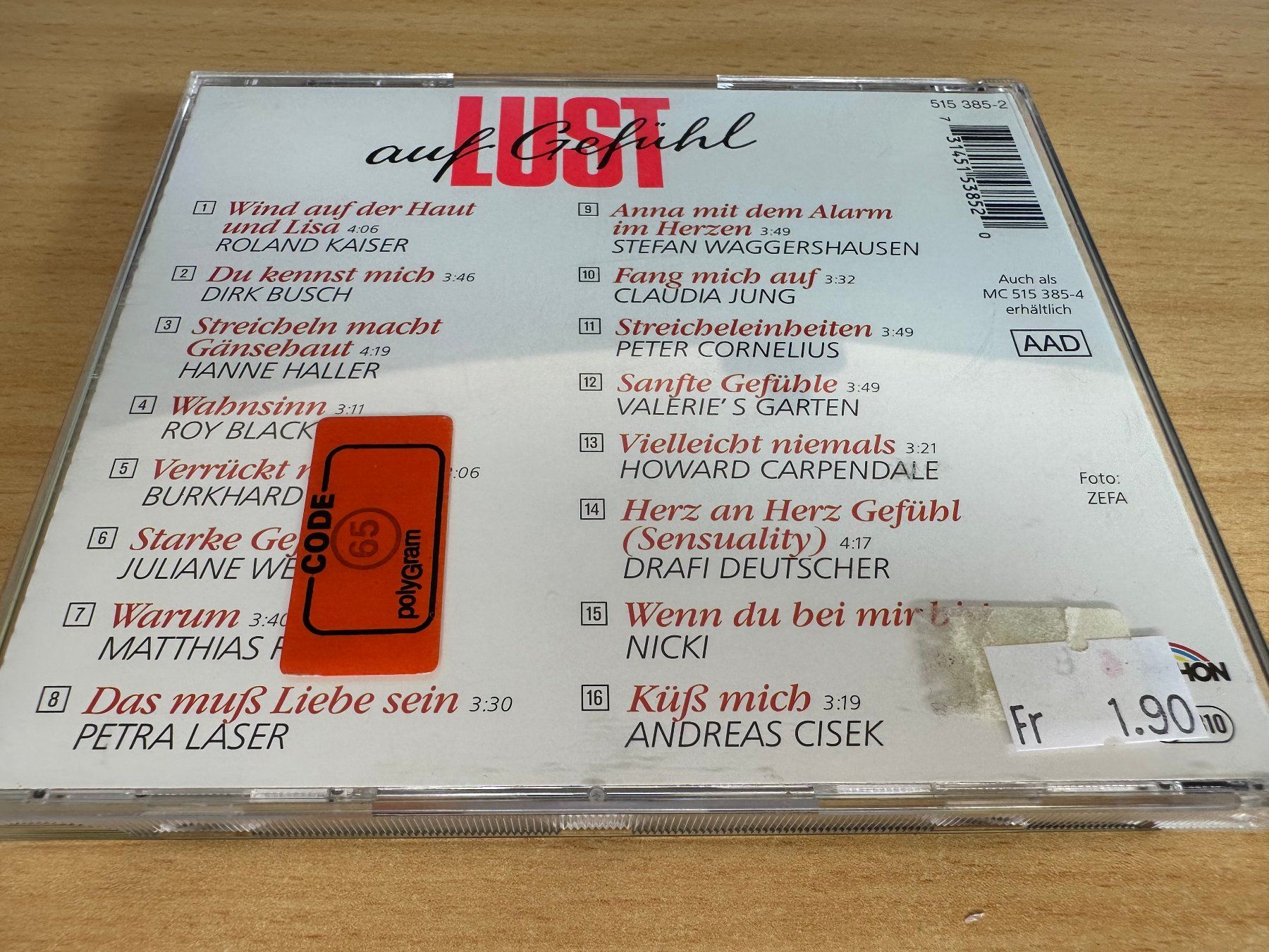 CD: Various – Lust Auf Gefühl – Usato da Rikon im Tösstal venduto da Alpenmutz 1