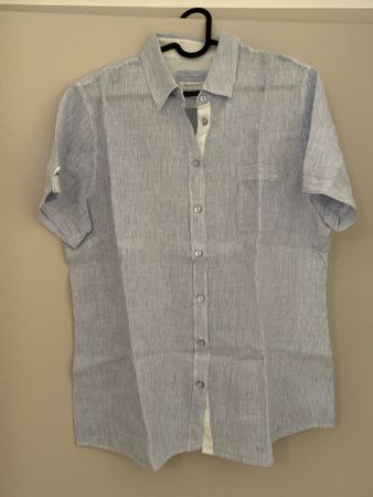 Zanetti Linen Striped Shirt size 50