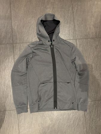 Graue Trainingsjacke/Zipper mit Kapuze