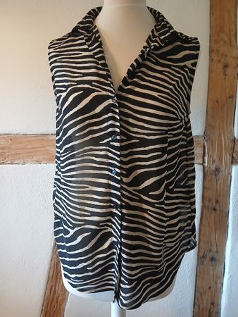 Sommerliche Bluse mit Zebra Muster, Gr. 38, Top Zustand