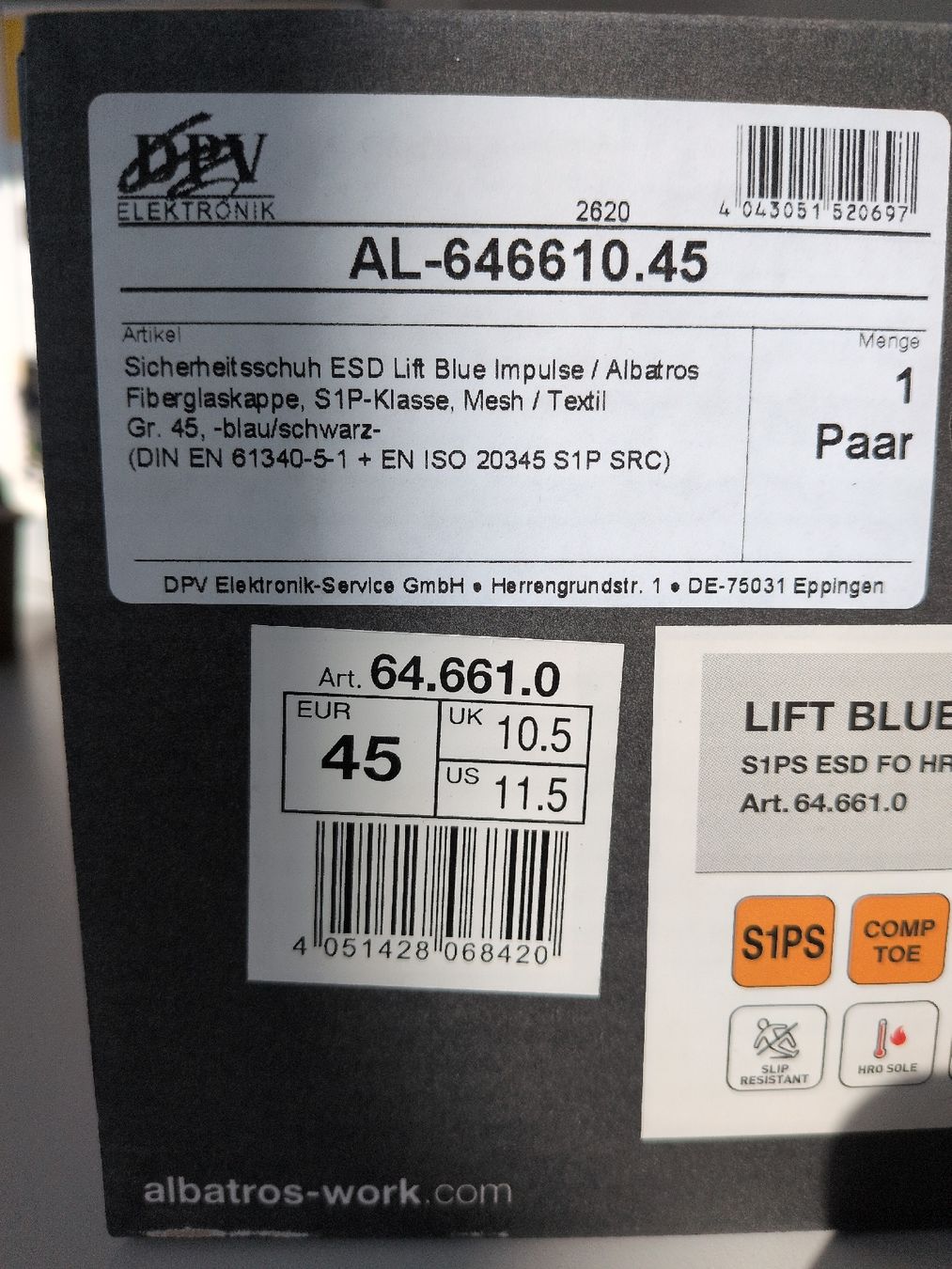 Albatros Herrenschuhe: Sicherheitsschuh – Neu und originalverpackt aus Tagelswangen von Rex600 2