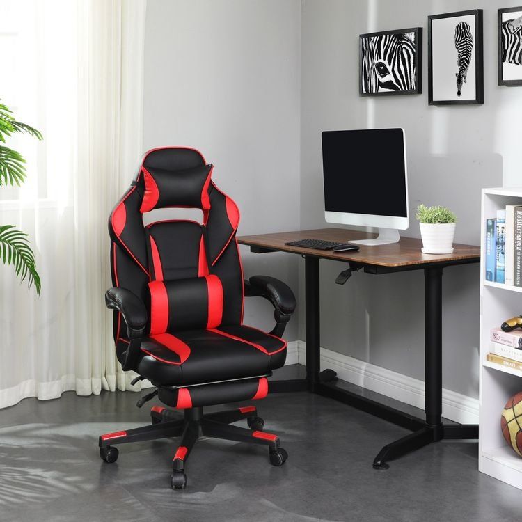 Vinsetto Gamingstuhl Mit Kopfstütze Lendenkissen Bürostuhl