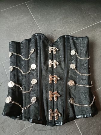korsage schwarz gothik, steampunk, mittelalter