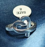 Eleganter Ring Herz, 925 versilbert, Gr. 8