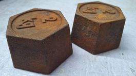 Scheunenfund alte Gewichte je 2Kilo geeicht,mit Gussstempel
