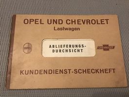 Opel und Chevrolet Lastwagen Scheckheft u.Service-Zertifikat