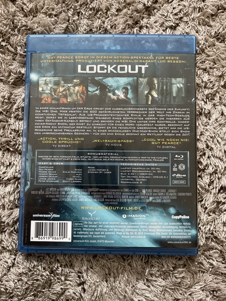 Tutti i DVDs: Lockout, Action-Spektakel mit Guy Pearce, Blu-ray – Usato da Unterkulm venduto da AnoliOccasion 3