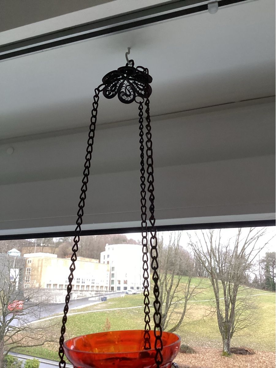 Tutte le decorazioni: Rote Glasampel in Metallkorb – Nuovo (secondo la descrizione) da Lausanne venduto da Ulpet 2