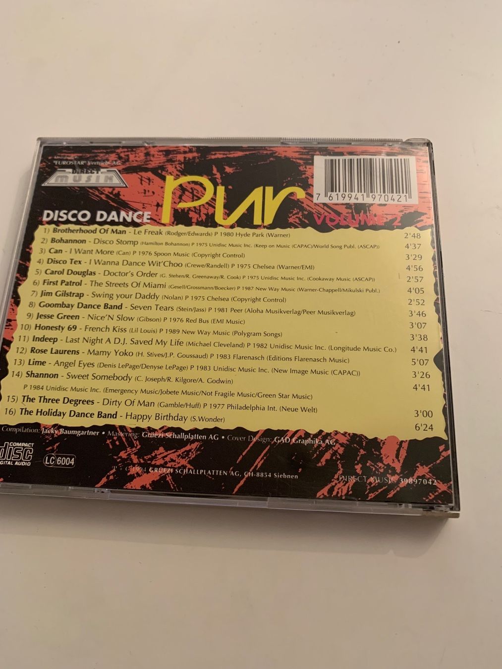 CD: Disco Dance PUR / Volume 2 / 1994 – Usato da Dübendorf venduto da Shreck 1