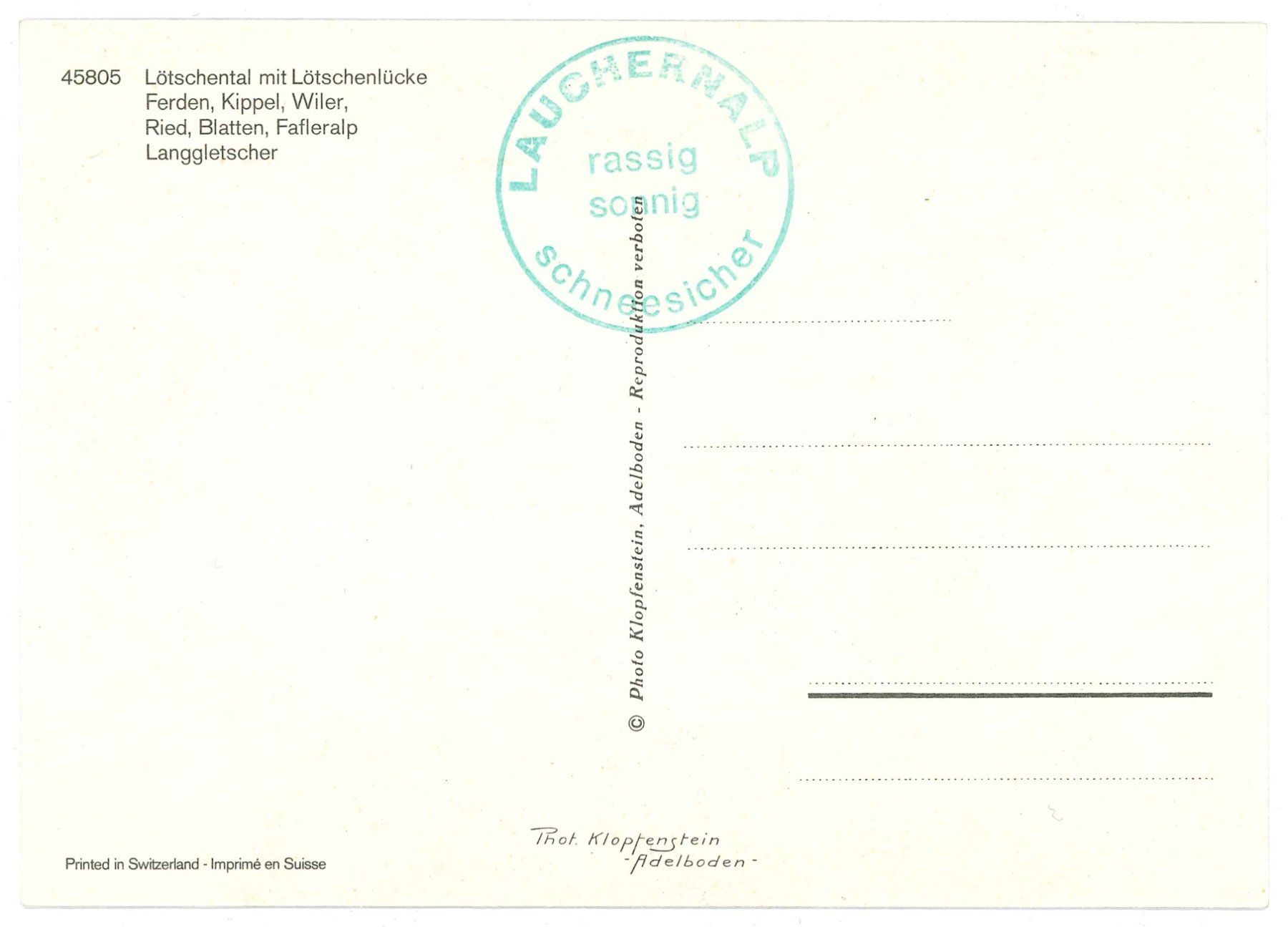 Cartoline postali: Lötschental mit Lötschenlücke – Nuovo (secondo la descrizione) da Castione venduto da Rx-stamps 1
